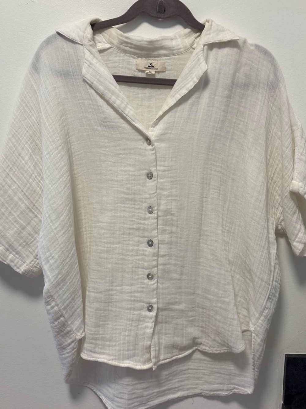 Rip Curl White Gauze Button-Down Shirt